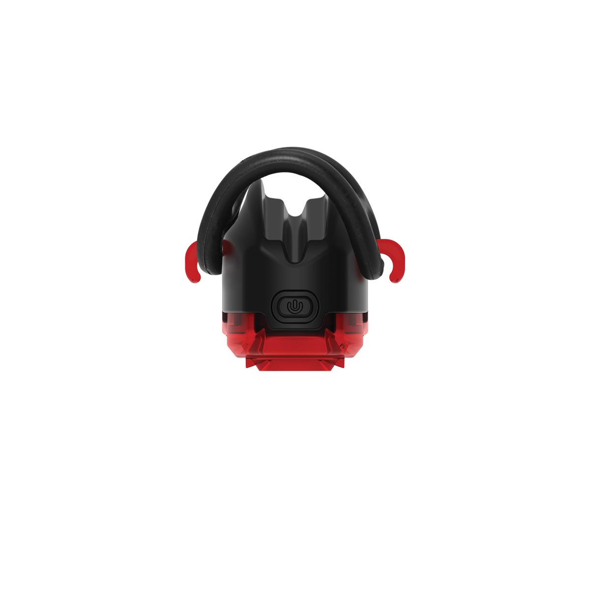 Top view of KTV DRIVE+ LED rear bike light showcasing its compact design and secure mounting strap.