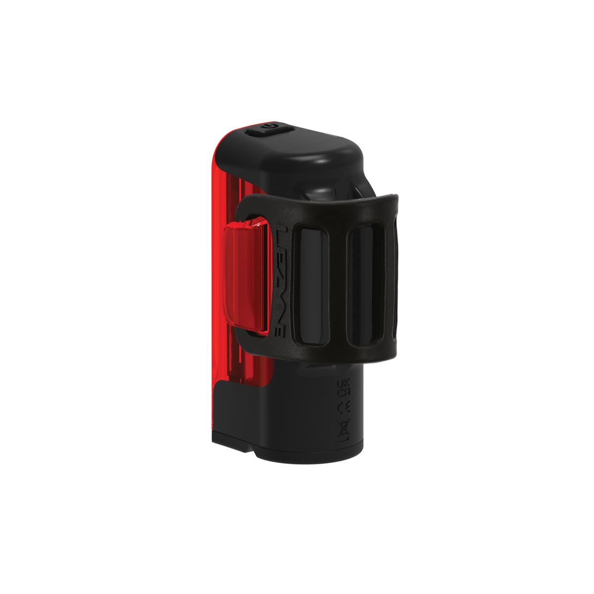 Lezyne Strip+ StVZO Rear light, black housing, side rear view.