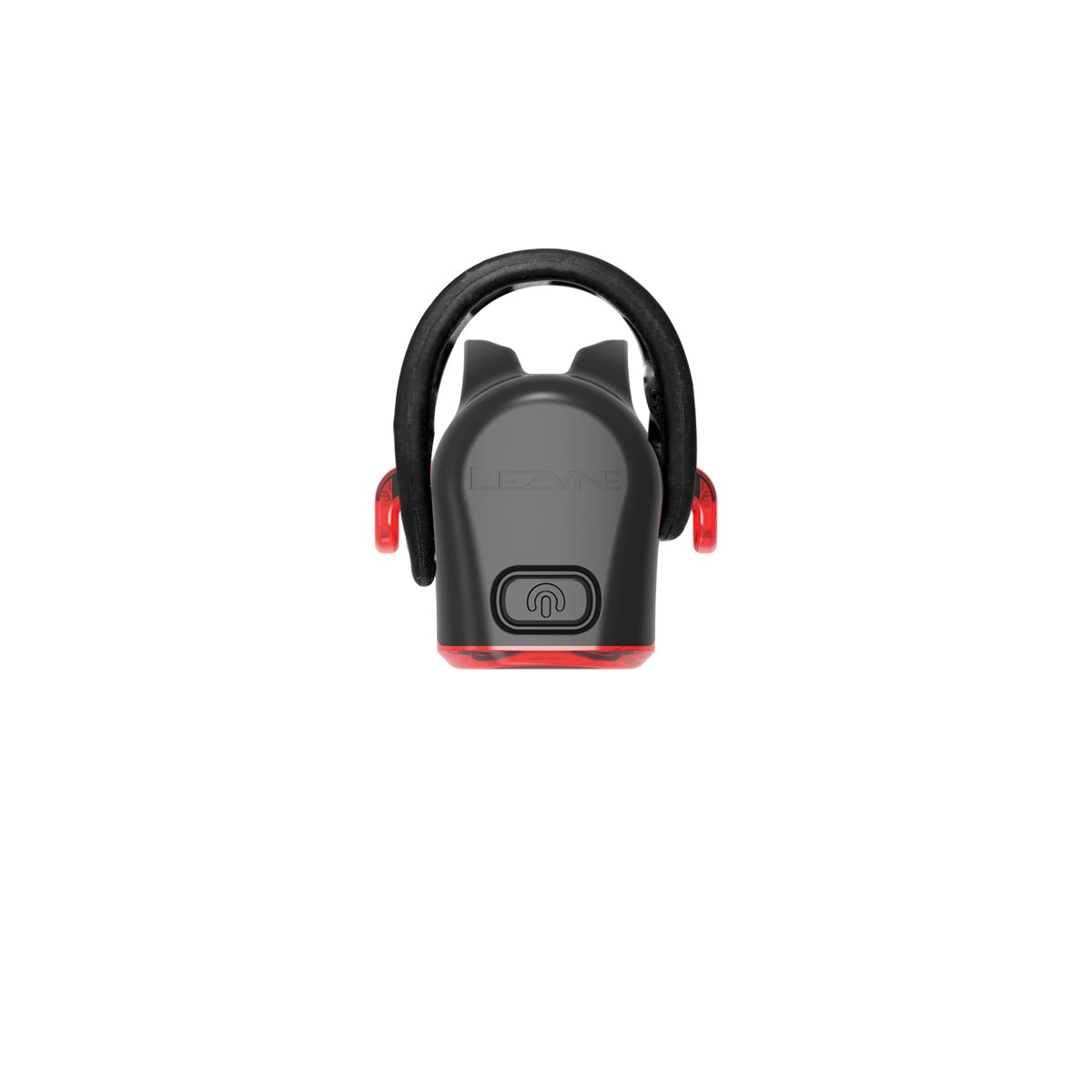 Lezyne Strip+ StVZO Rear light, black housing, top-down view.