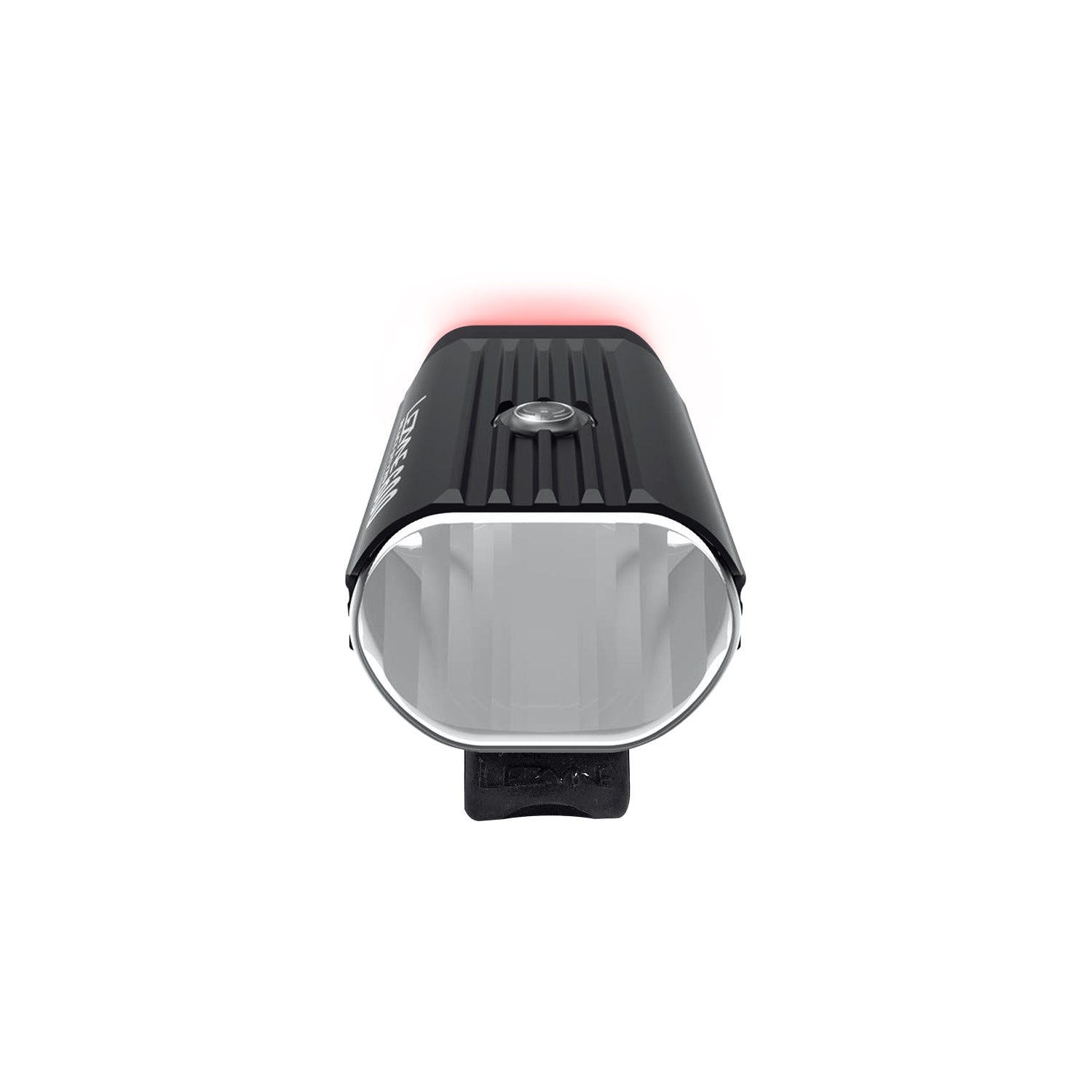 Front studio shot showing the lens of the Lezyne React StVZO Front, built for safety and high visibility.
