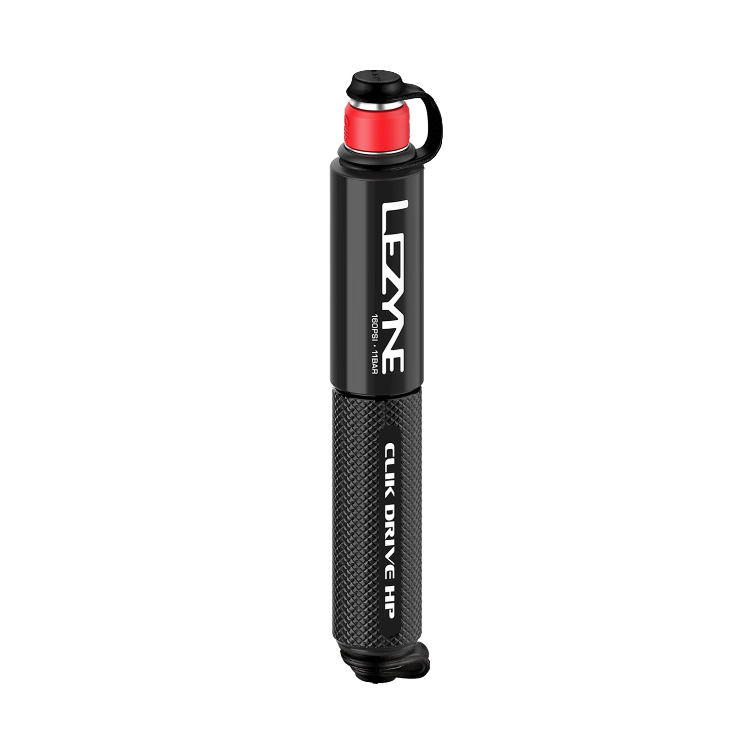 Lezyne CLIK DRIVE HP hand pump – durable, portable design for quick and reliable tire inflation on any road ride.