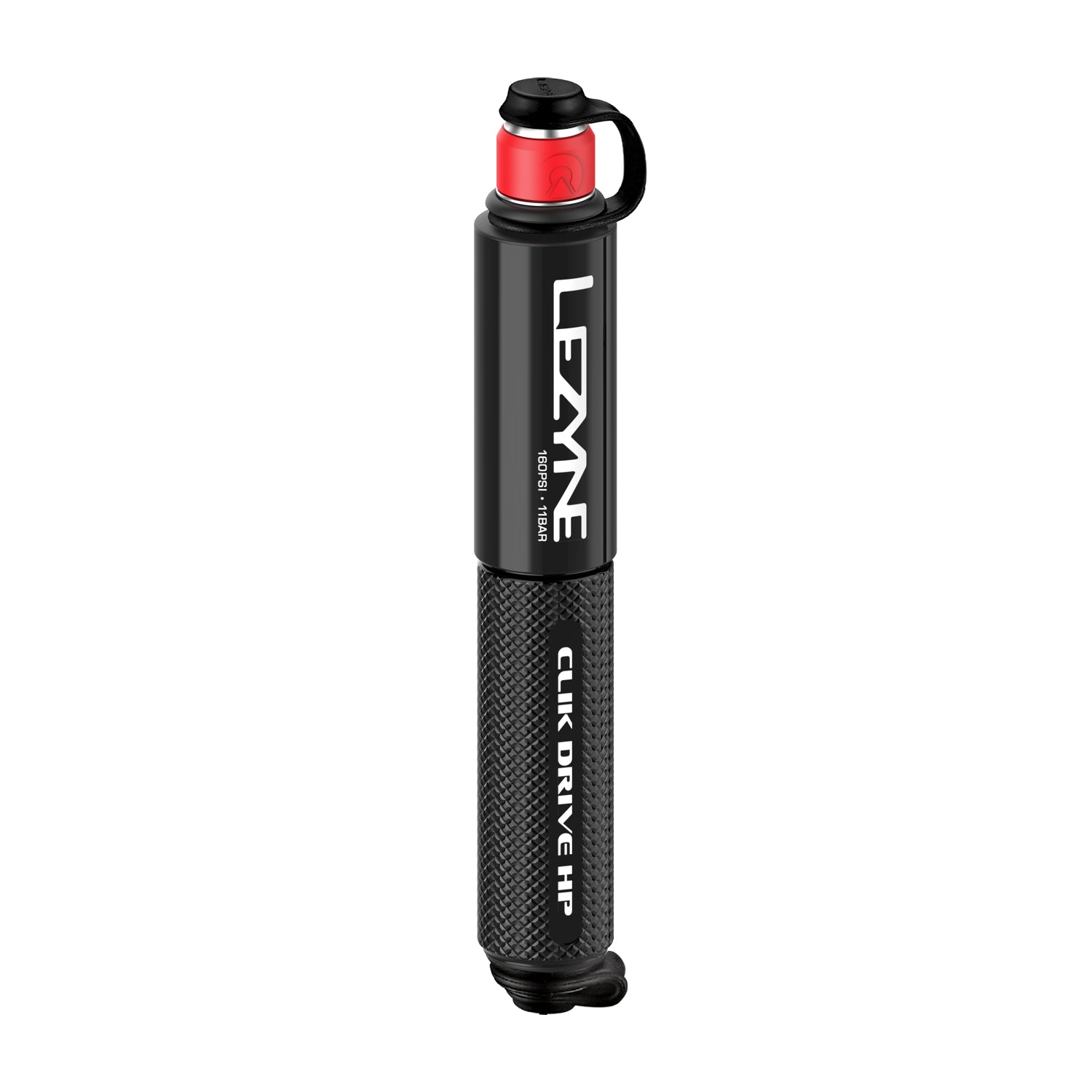 Lezyne CLIK DRIVE HP hand pump – durable, portable design for quick and reliable tire inflation on any road ride.