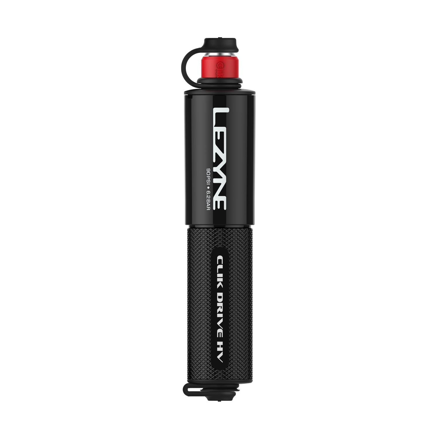 Lezyne CLIK DRIVE HV – premium high-volume bike hand pump delivering powerful inflation in a compact, lightweight design for road bikes, mountain bikes and gravel bikes.