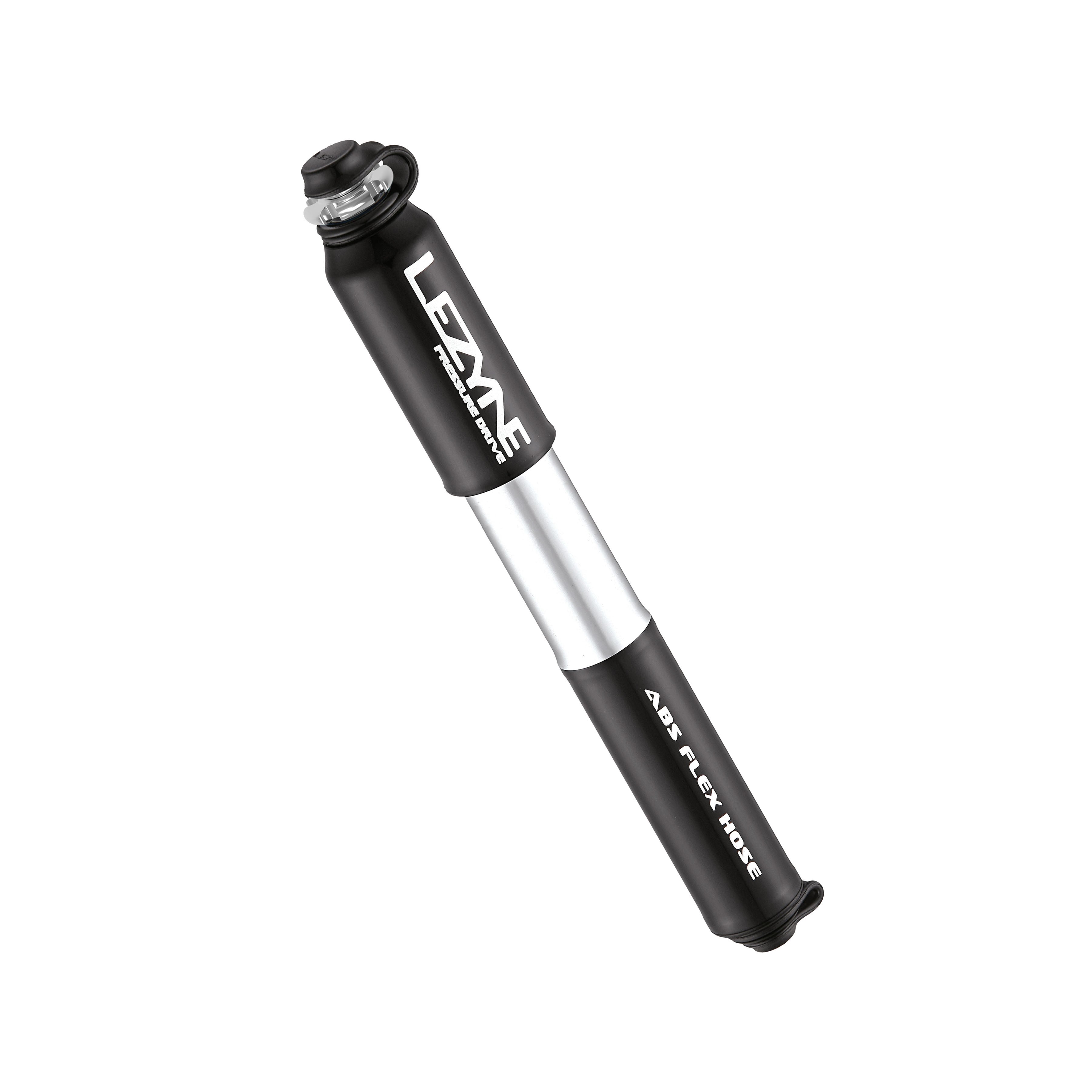 Pressure Drive bike hand pump with CNC-machined aluminum body and compact design.