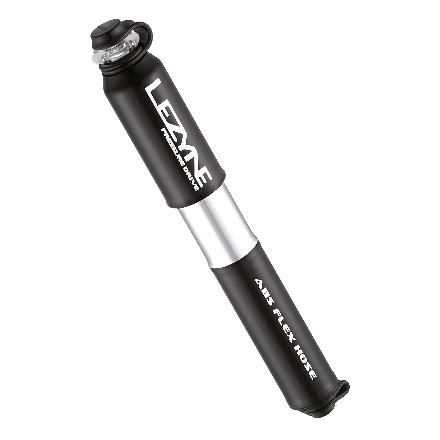 Side view of the Pressure Drive bike hand pump with ABS Flex Hose and Composite Matrix mount, displayed on white background.
