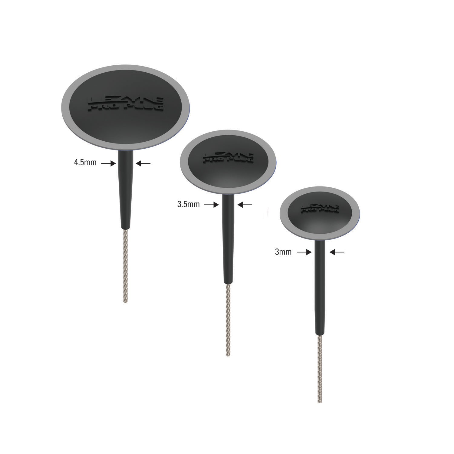 Lezyne Tubeless Pro Plugs kit with multiple plug sizes for secure bike tire plug repairs.