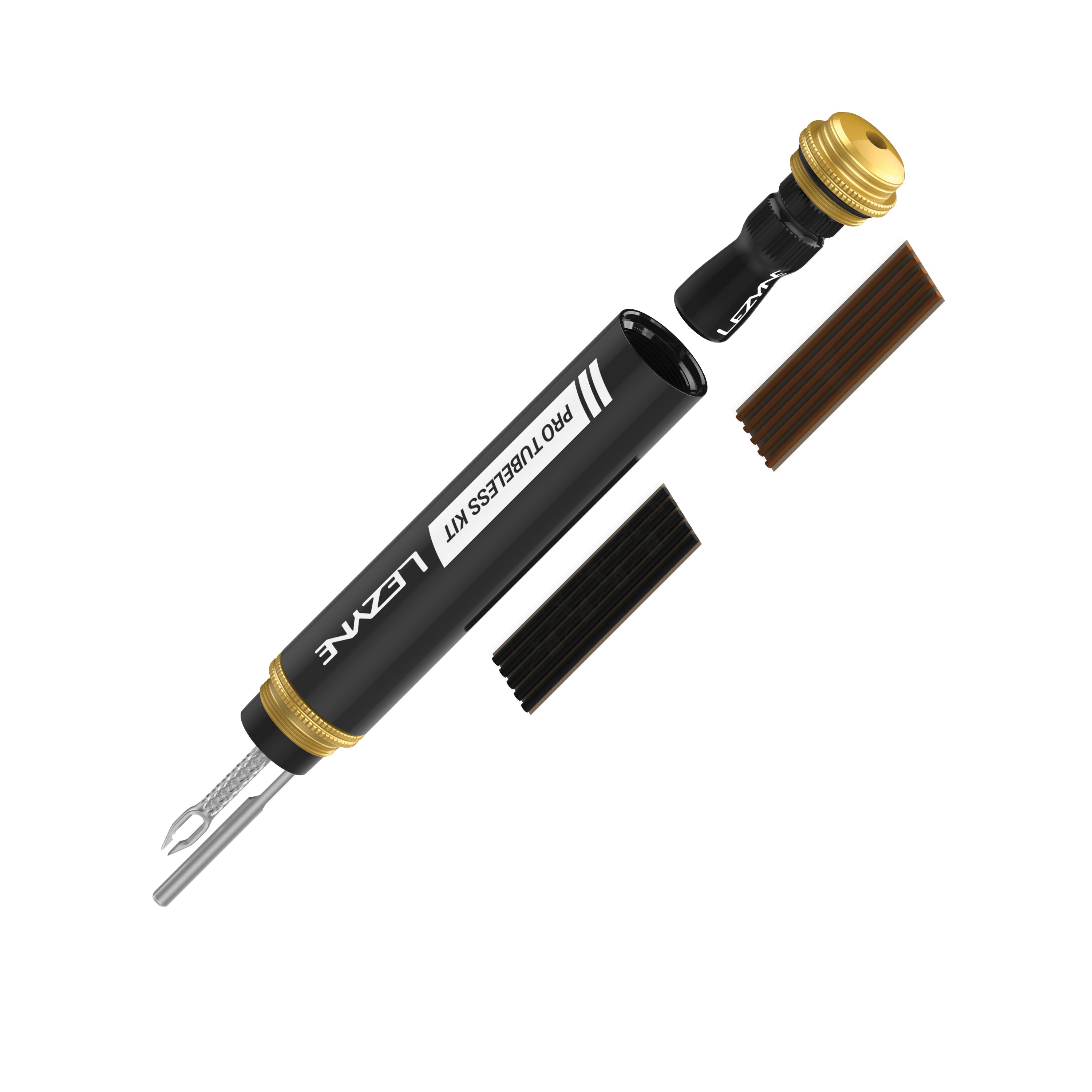 All-in-one tubeless tire puncture repair tool, compact and easy to carry.