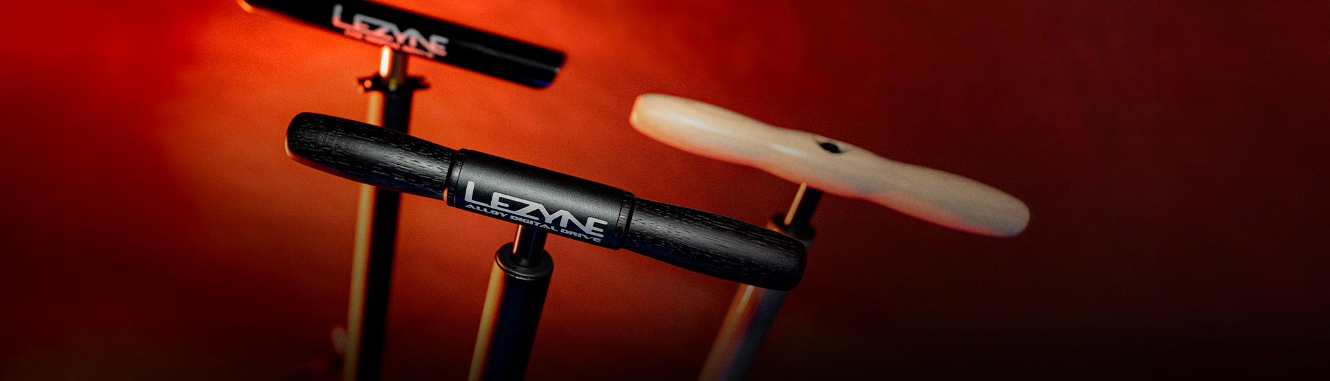 Close up of the base of a bicycle floor pump.