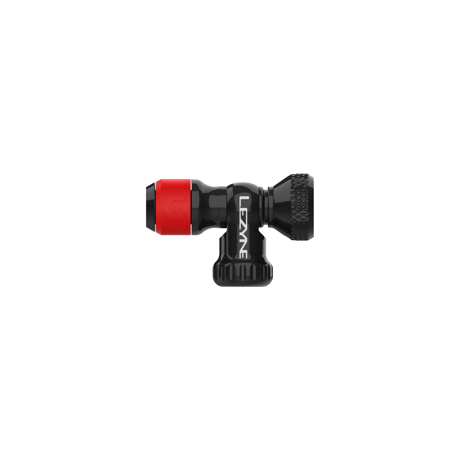 Lezyne CLIK DRIVE CO2 inflator head detail – durable aluminum design compatible with Clik Valve Cores.