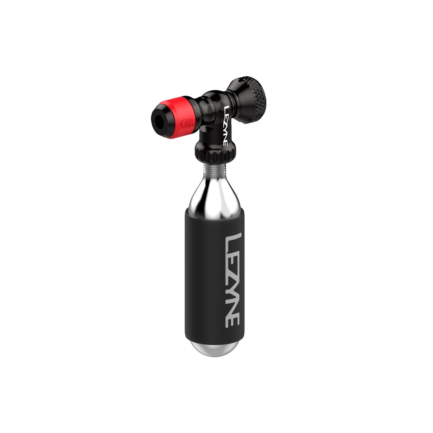 Lezyne CLIK DRIVE CO2 inflator with 20g cartridge – compact, lightweight inflator for Clik Valve Core users.