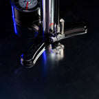 Studio close-up of the Lezyne Alloy Floor Drive 3.5 with Presta Pro Chuck in focus