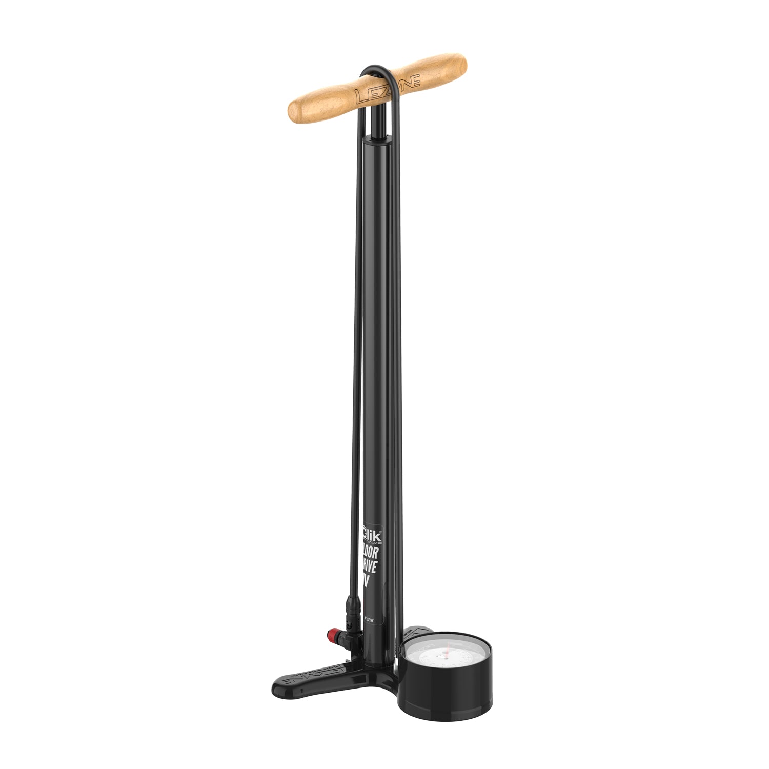 Lezyne CLIK FLOOR DRIVE HV – professional-grade floor pump for MTB and gravel bikes using Clik Valve technology.