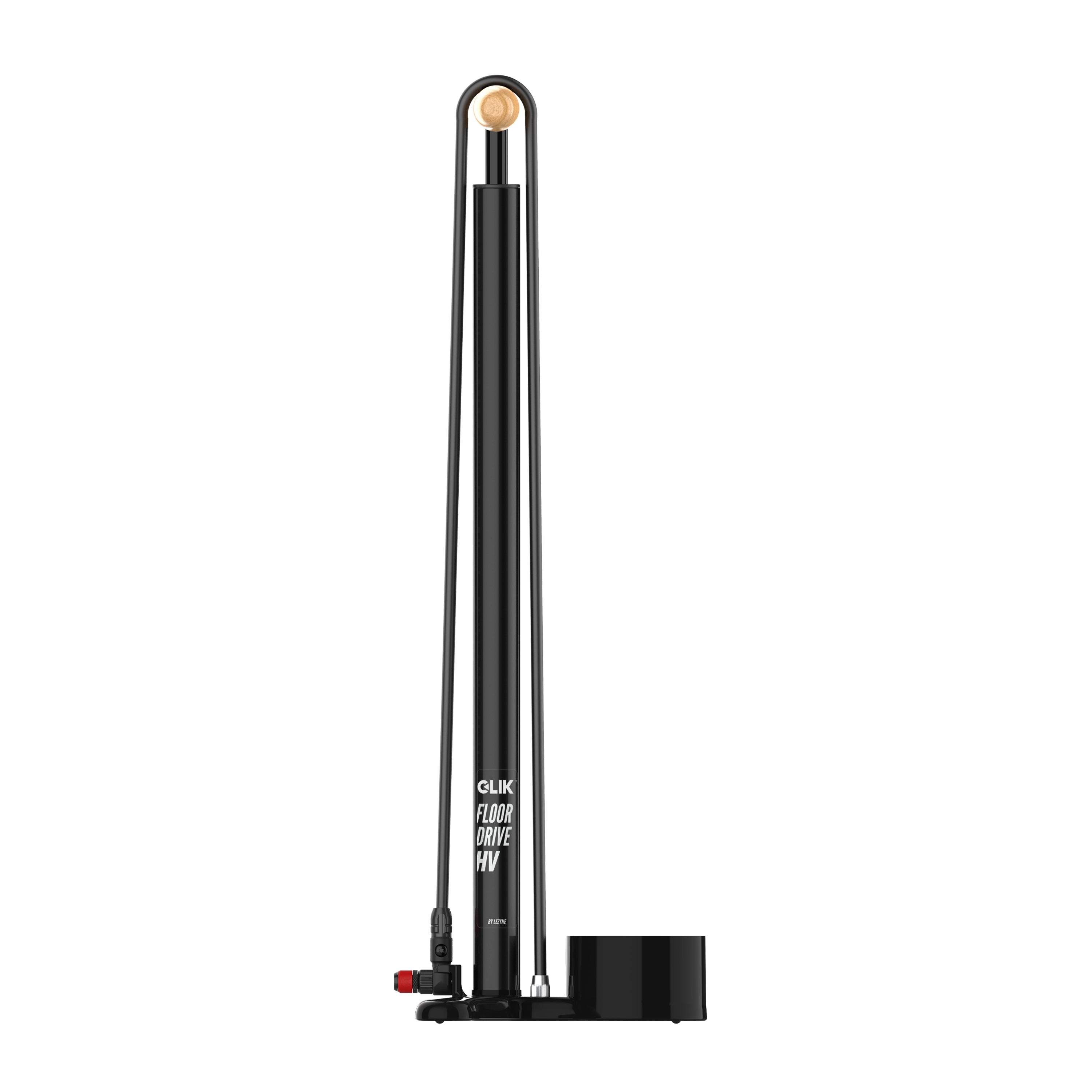 Lezyne CLIK FLOOR DRIVE HV – premium high-volume floor pump with ABS Pro Clik Chuck and durable steel construction.