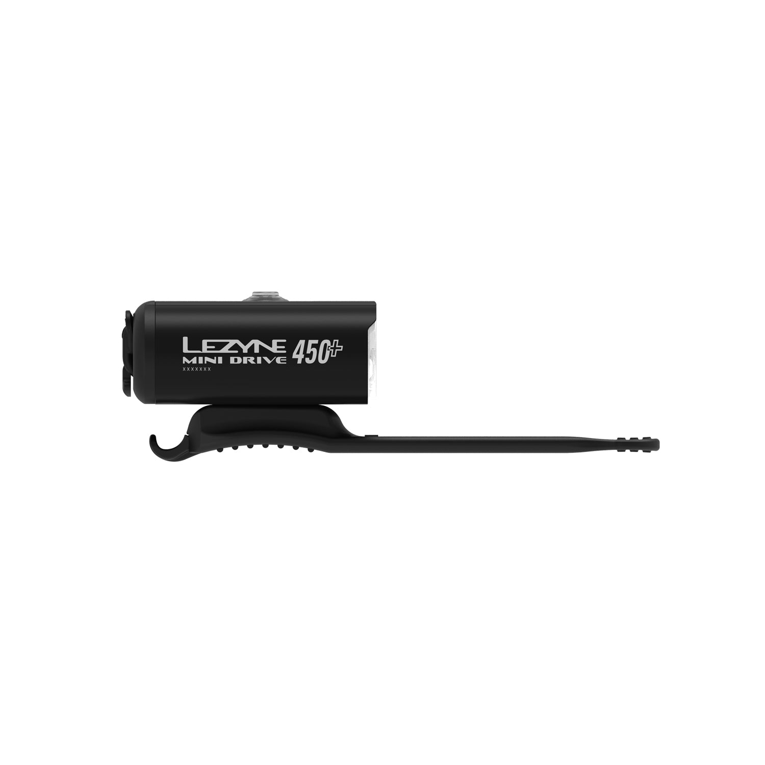 Side rendering of the Lezyne Mini Drive 450+ Front with compact CNC-machined aluminum body