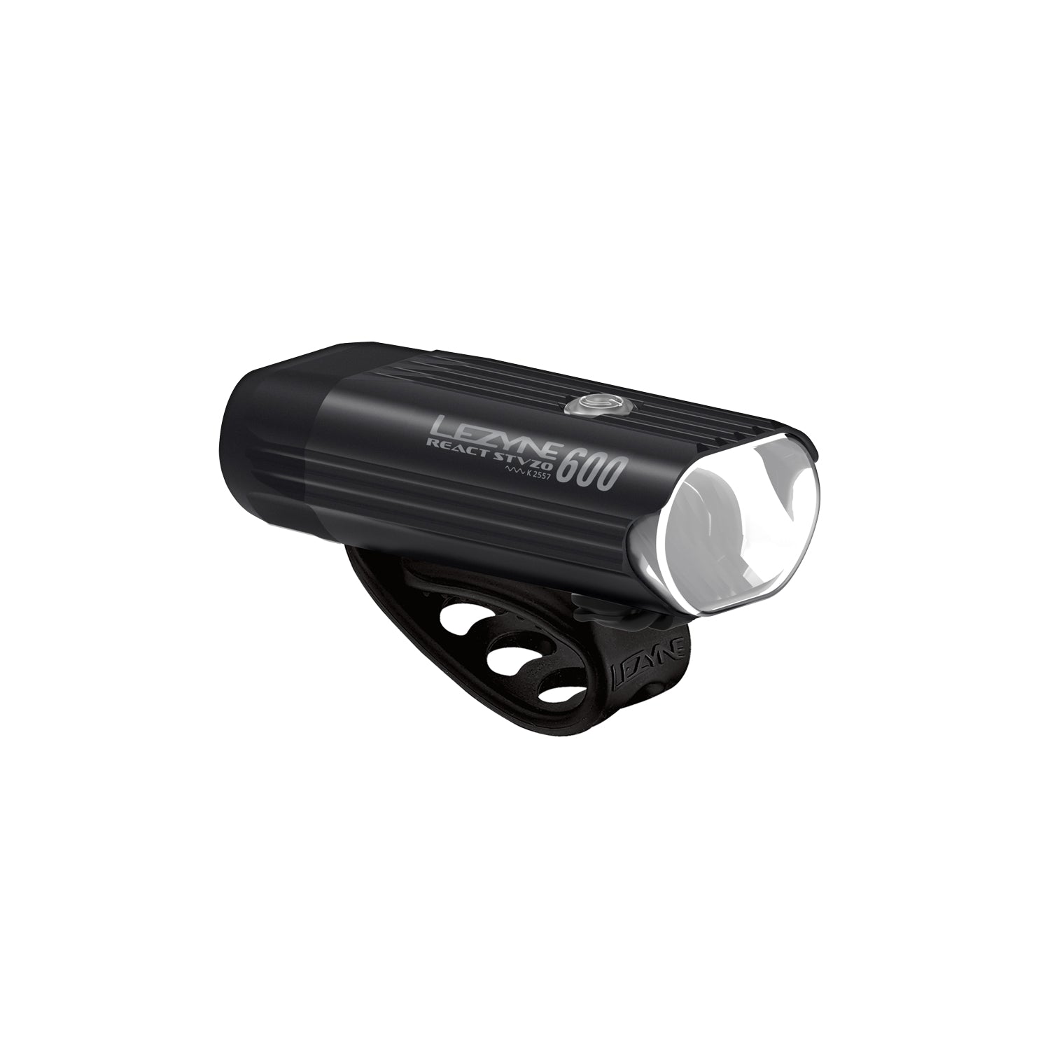 Lezyne React StVZO Front studio shot — StVZO compliant LED light with vehicle alerts, part of the Radar React STVZO System.