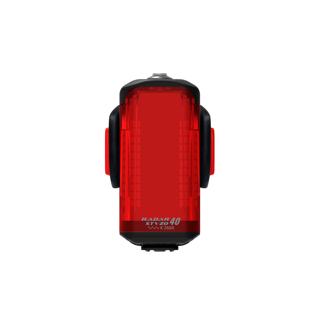 Front shot highlighting the engineered StVZO lens and LEDs of the Lezyne Radar StVZO Rear radar bike light.