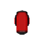 Lezyne Radar Drive LED rear bike light, front view of lens and optics; tall emitter for wide visibility, clean compact styling.