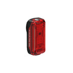 Studio rendering of the Lezyne Radar Pro 300 rear bike light, showcasing its compact, rugged black composite casing and red optic lens.
