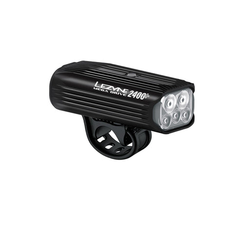 Mega Drive 2400+ super bright 2400-lumen LED bike light, powerful illumination for road and trail night rides.