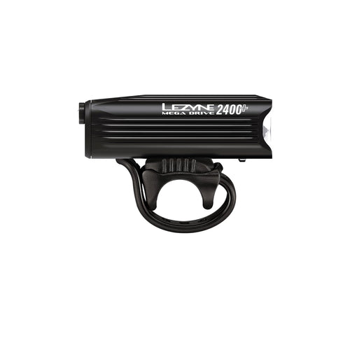 Side view of Mega Drive 2400+ LED bike light, our brightest LED front bike light for night cycling.