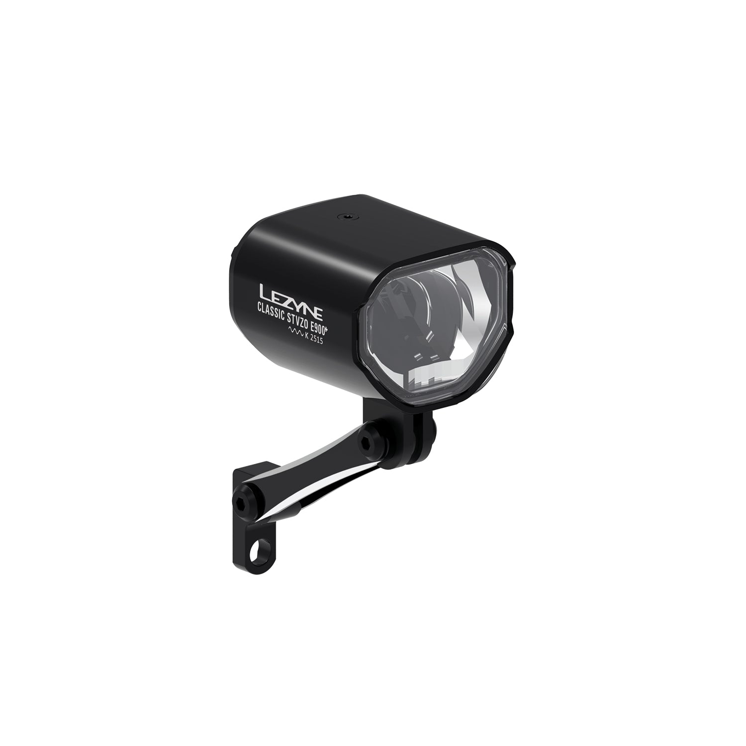 Lezyne E-BIKE CLASSIC StVZO E900+ with forward center mount, providing a secure, optimized position for enhanced road visibility and StVZO compliance.