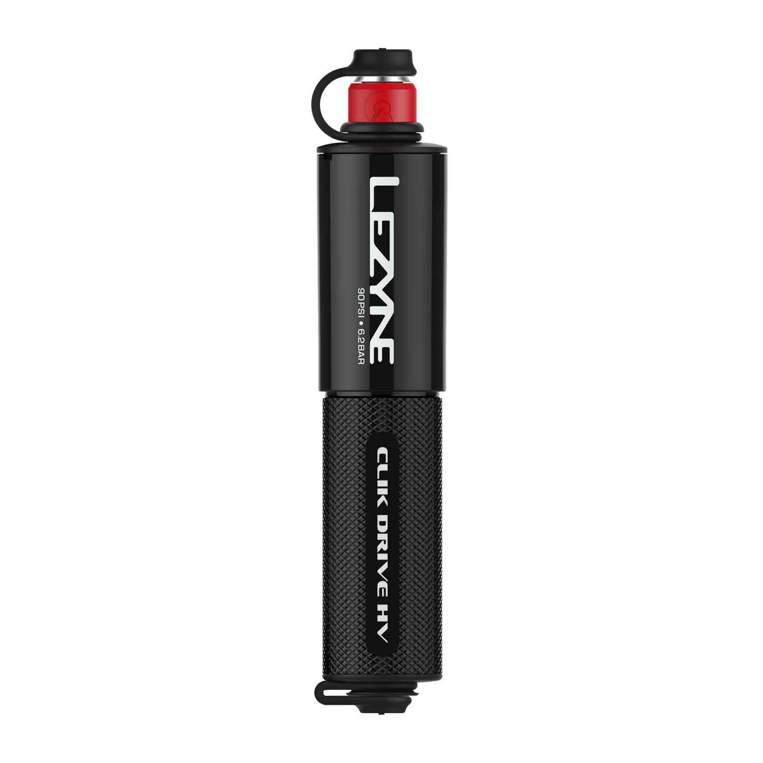 Lezyne CLIK DRIVE HV – premium high-volume bike hand pump delivering powerful inflation in a compact, lightweight design for road bikes, mountain bikes and gravel bikes.