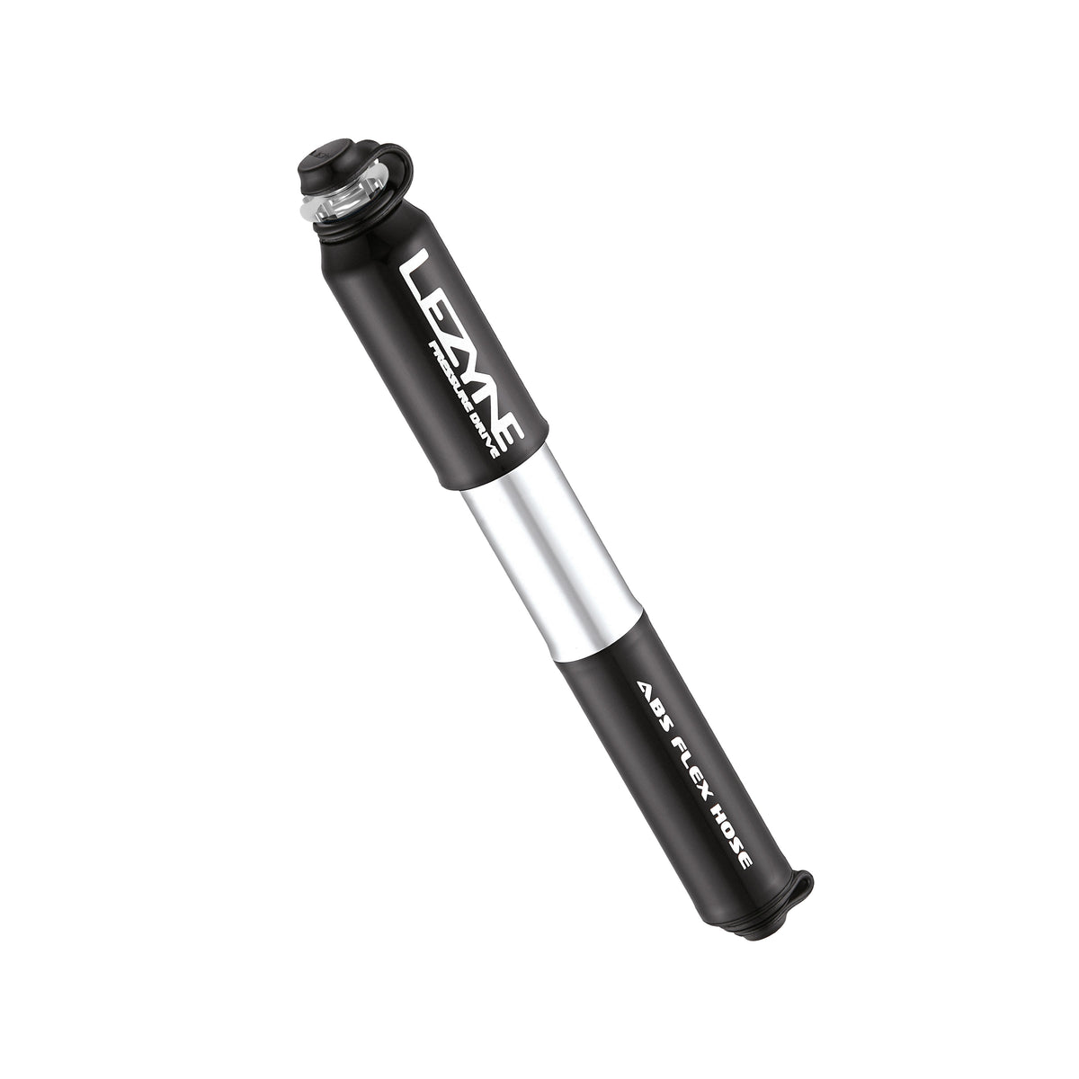 Pressure Drive bike hand pump with CNC-machined aluminum body and compact design.