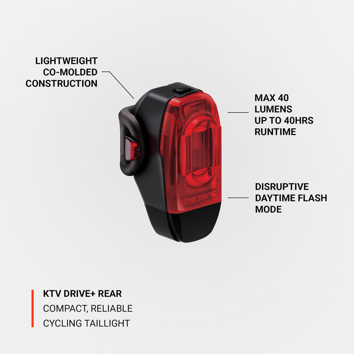 Set Lezyne Micro Drive 800+ Avant (800 Lm) + KTV Drive+ Arrière (40 Lm) – IPX7, USB-C, 6 Modes