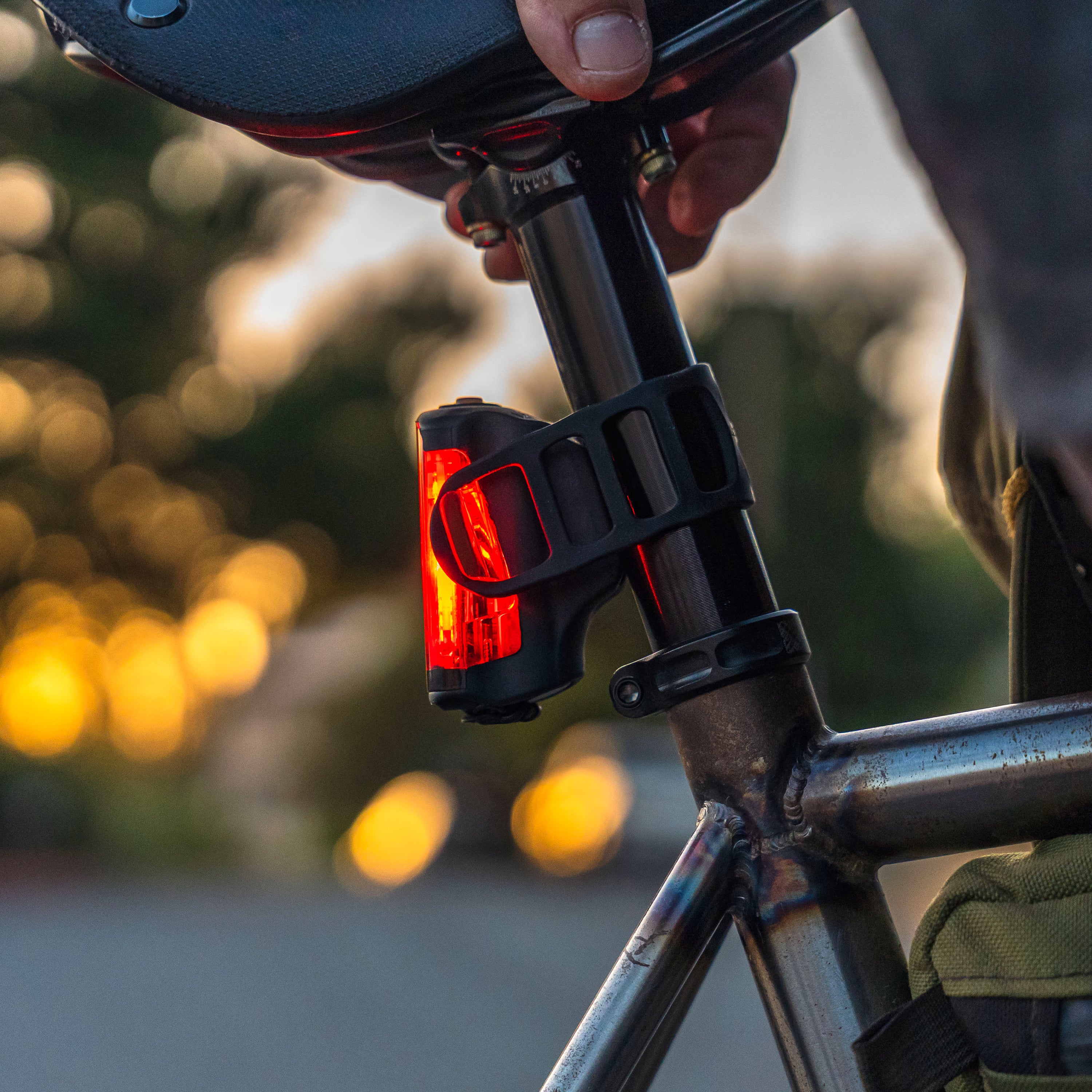 Side view of Lezyne Radar StVZO Rear on road bike, delivering radar-based alerts and daytime visibility.