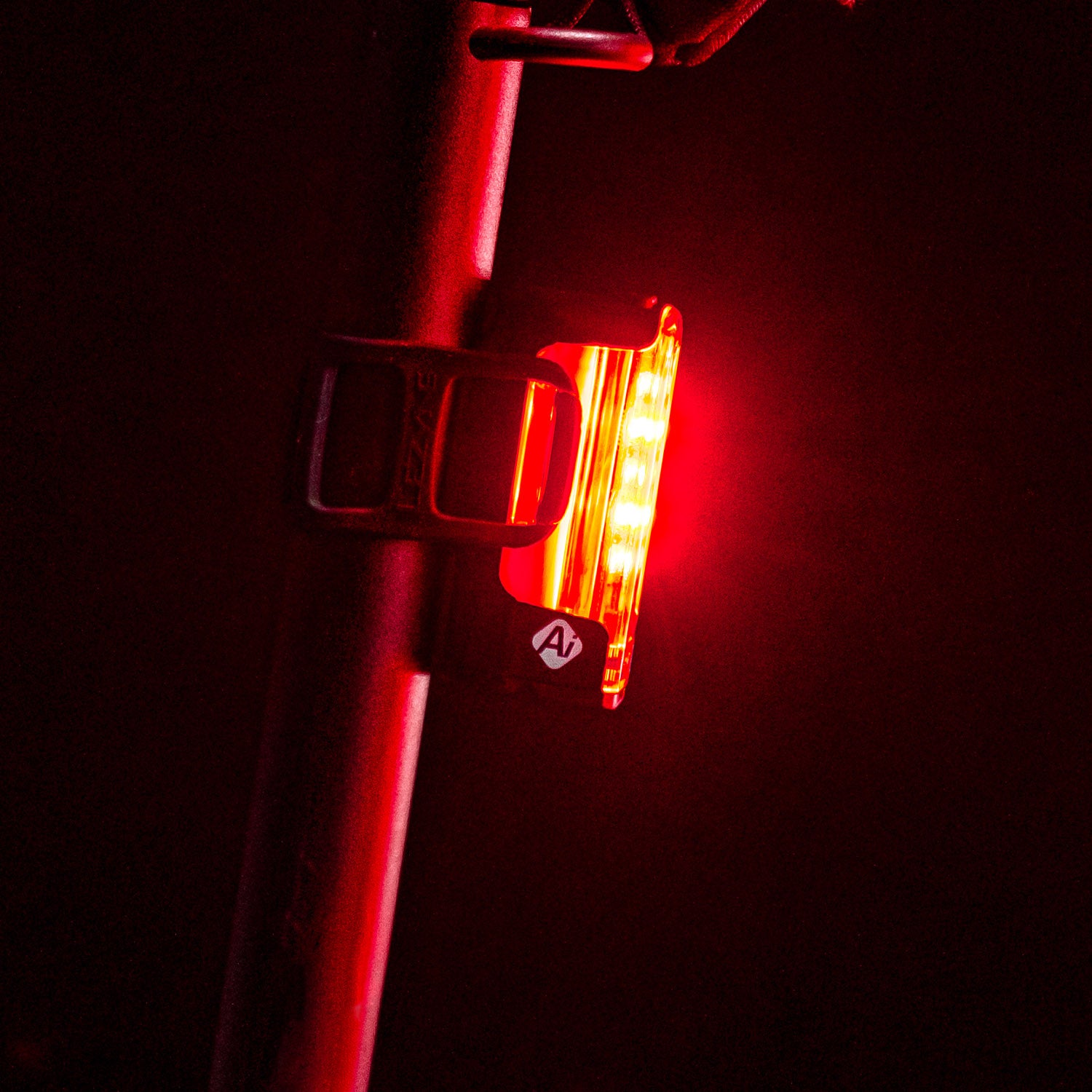 Lezyne Strip Pro Ai Alert rear bike light mounted on seat stem