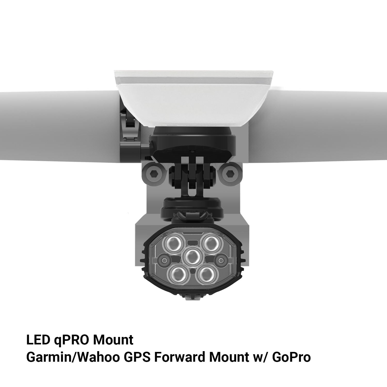 Garmin/Wahoo GPS Forward mount w/ GoPro shown w/ LED qPro mount.