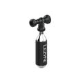 Lezyne Control Drive CO2 inflator in black with CNC-machined aluminum body, twist control knob, and Twin Slip Chuck valve head.
