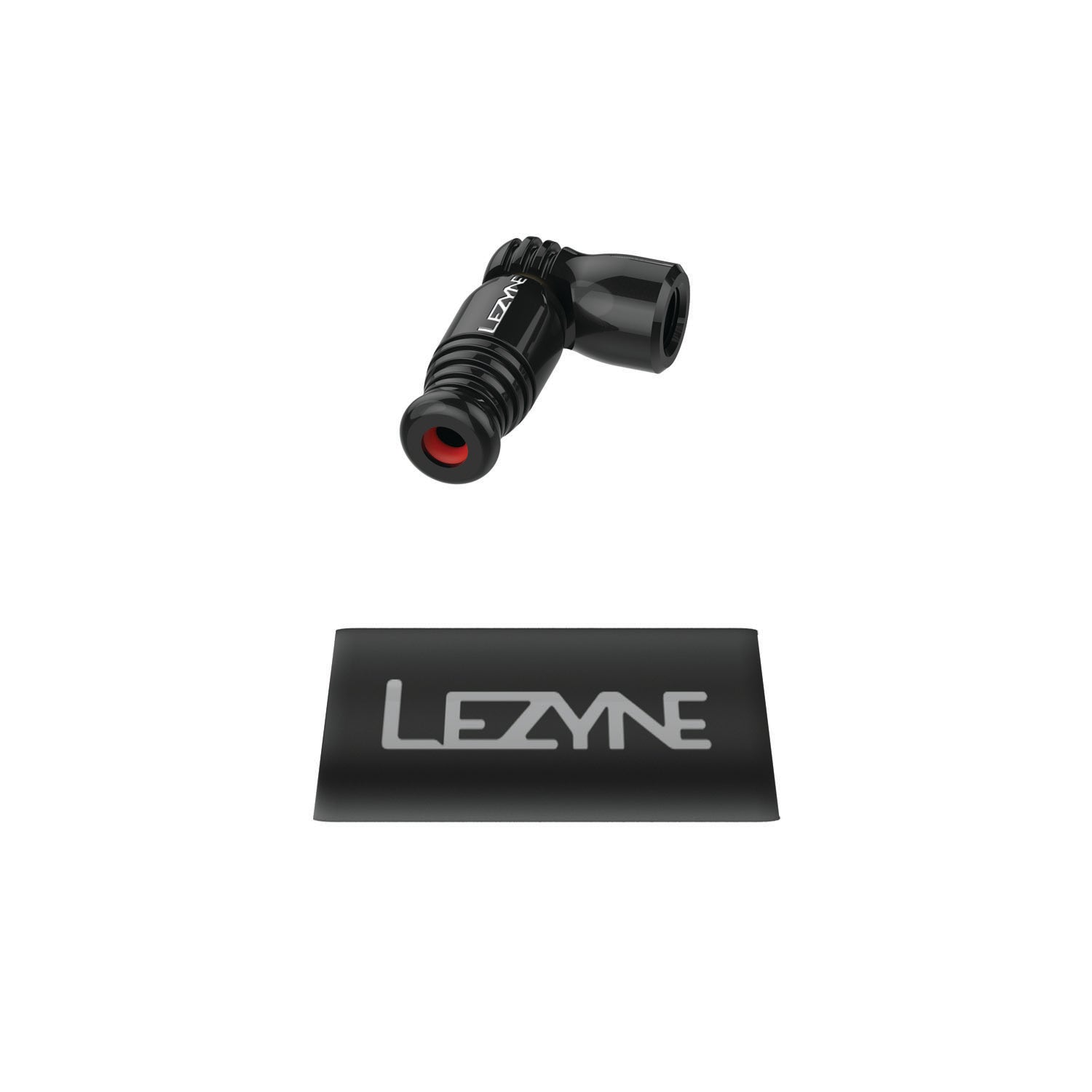 Black CO2 inflator head with trigger valve and neoprene sleeve, engineered for fast, controlled inflation.