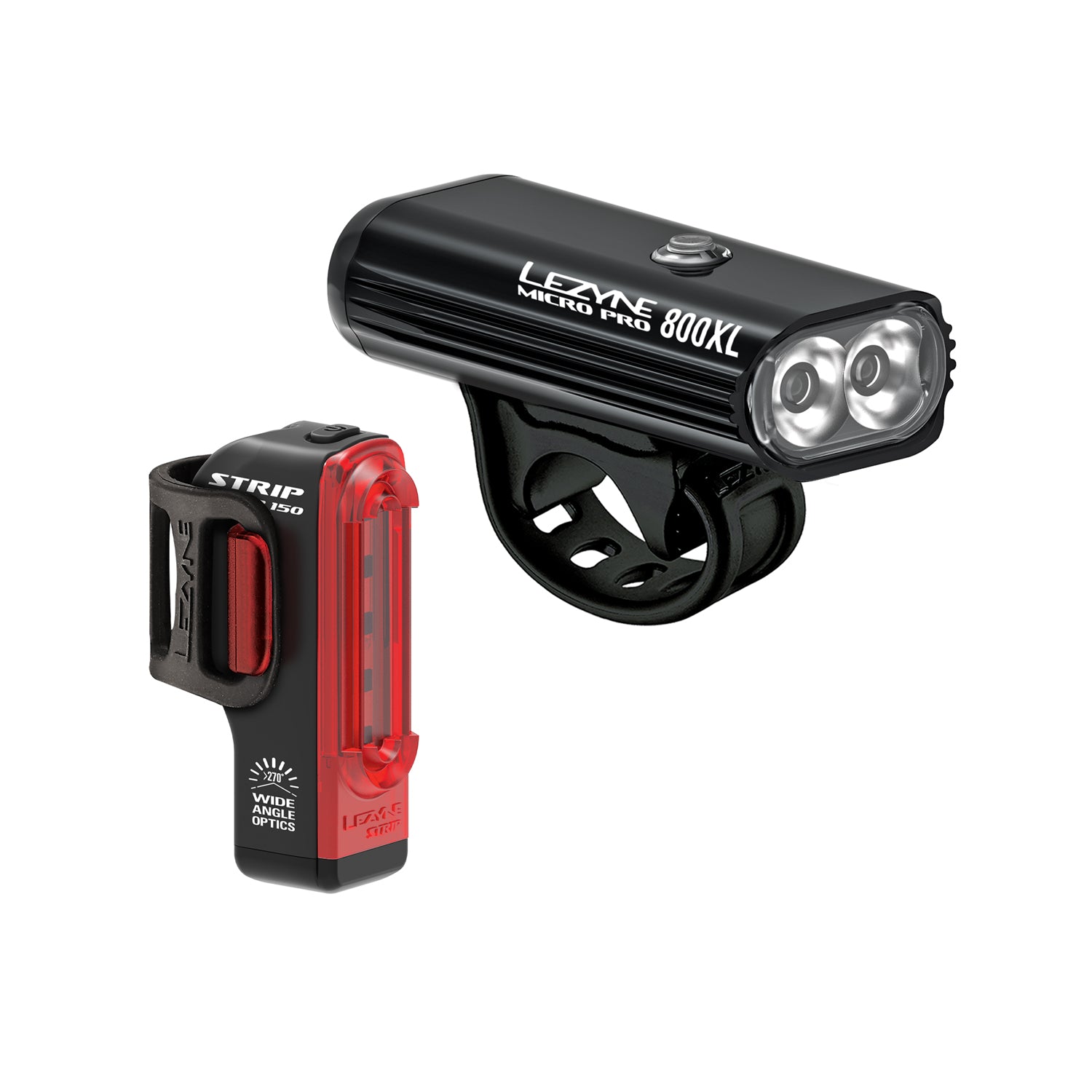 LEZYNE MICRO PRO 800XL / STRIP PAIR | LED BIKE LIGHT SET