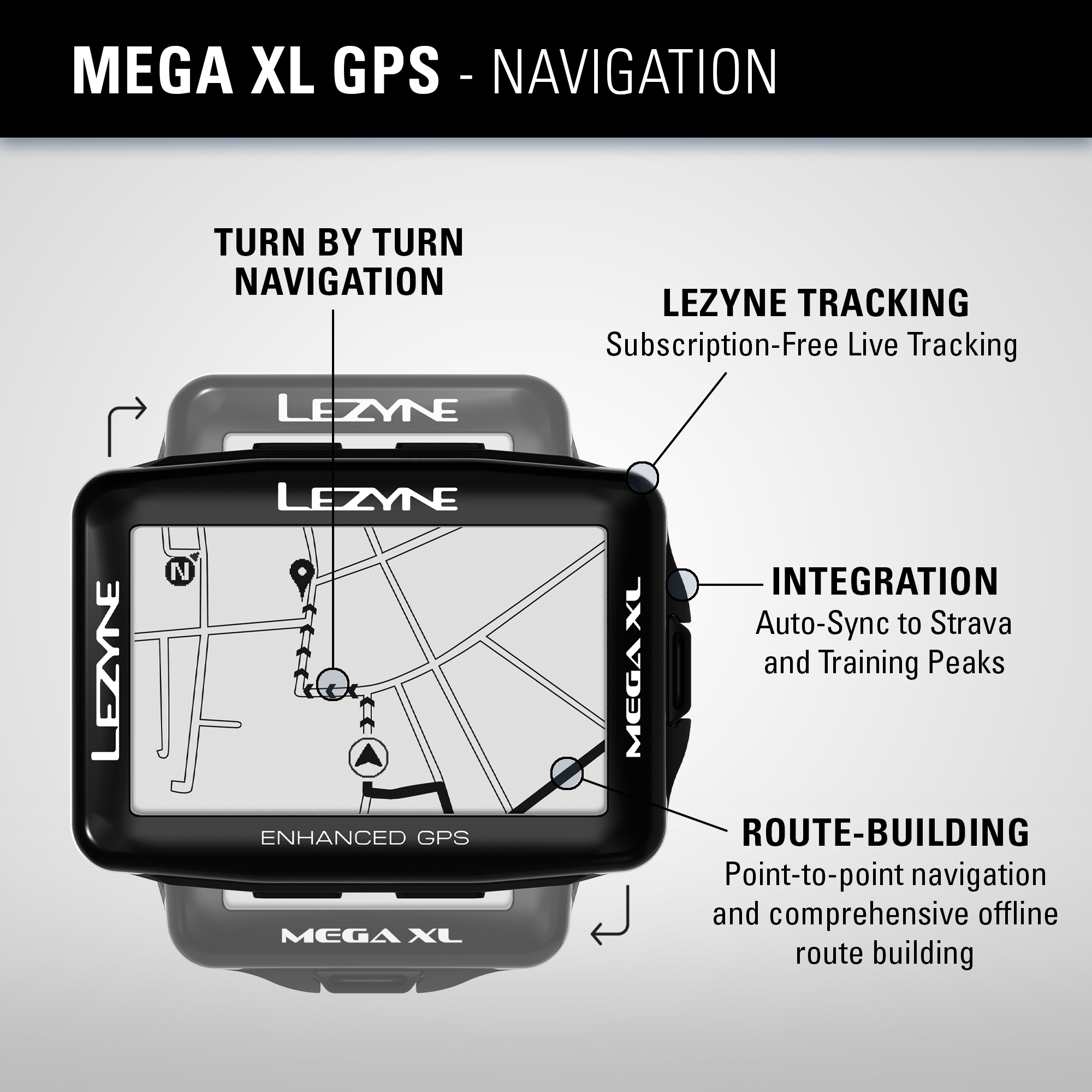LEZYNE MEGA XL GPS BIKE COMPUTER