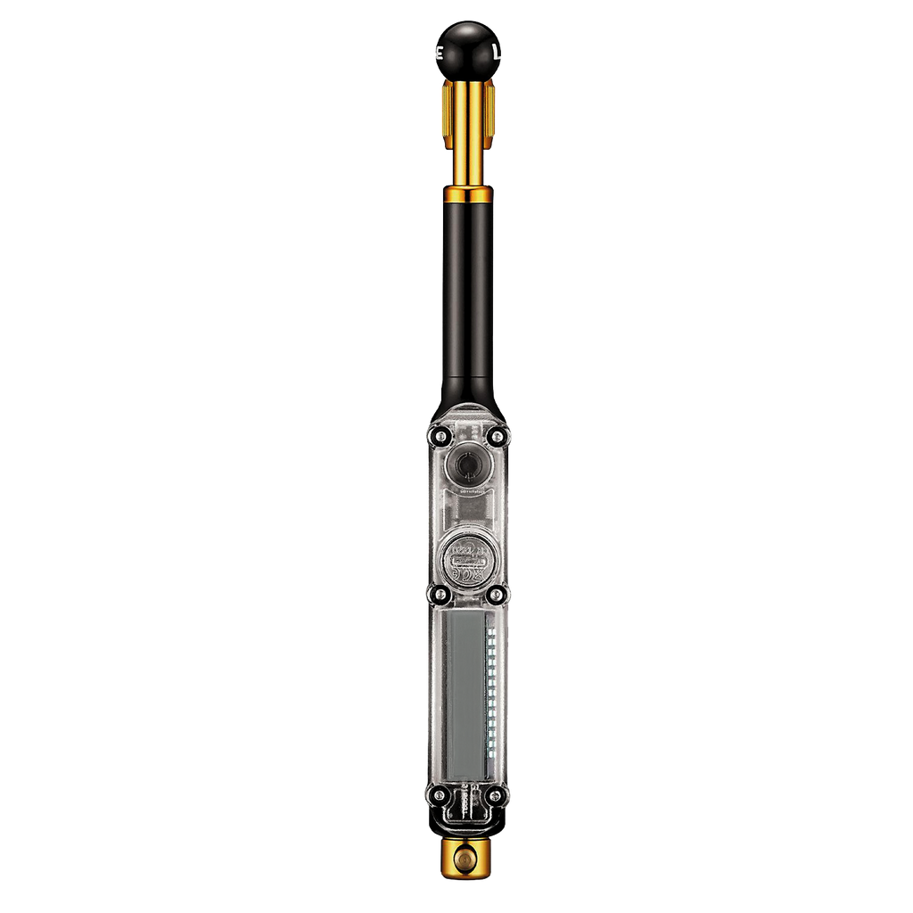 Digital Shock Drive pump for MTB suspension setup featuring lightweight CNC machined aluminum body.