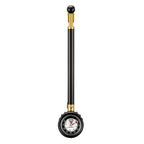 High-performance Lezyne Shock Drive pump made of CNC-machined aluminum, zero-loss chuck, and diaphragm gauge for MTB shocks.