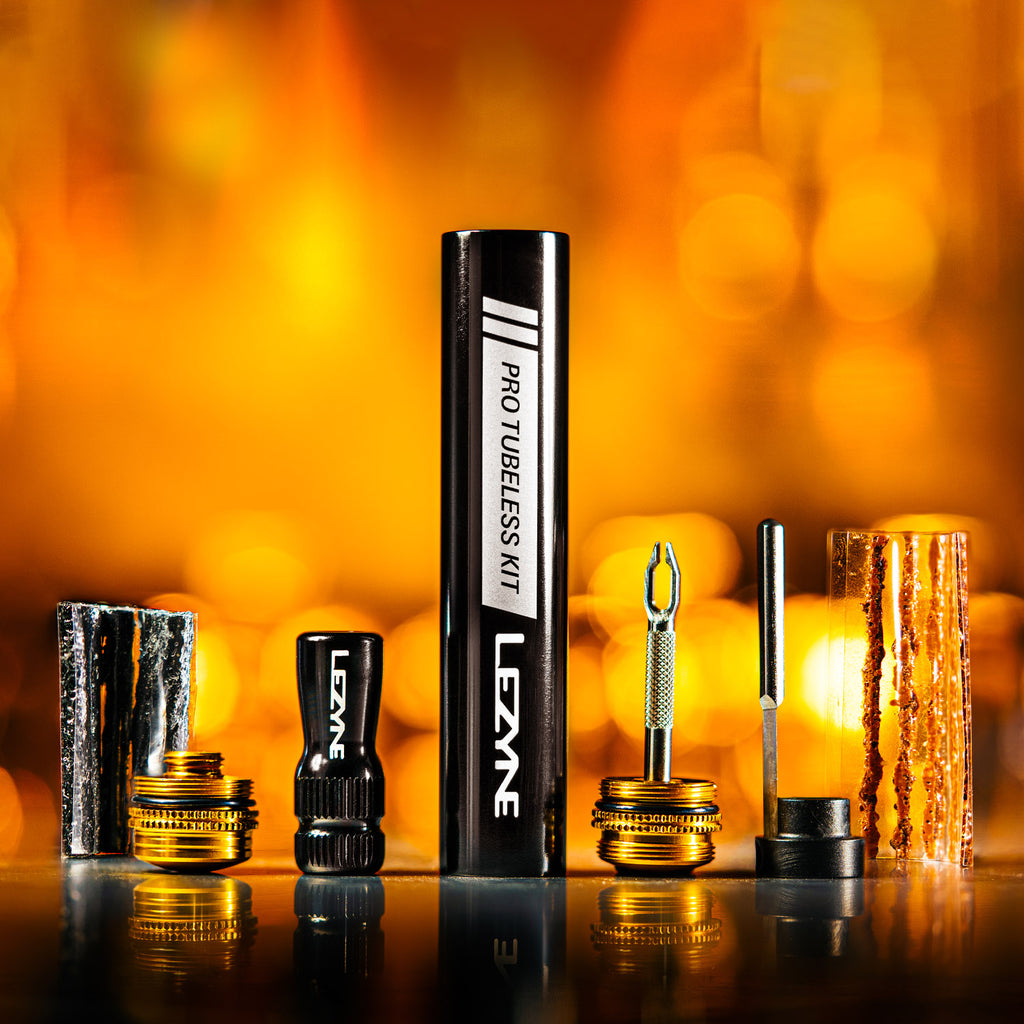 Pro Tubeless Kit â€“ an all-in-one tubeless tire repair kit for road, MTB, and gravel bikes.
